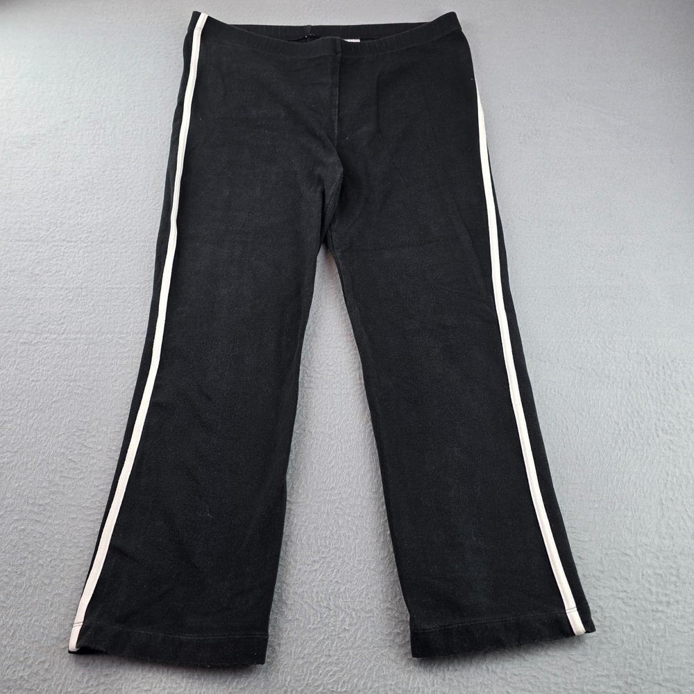 Danskin Trousers Pants Womens Medium Black White Side Stripe Soft Wear Pull On
